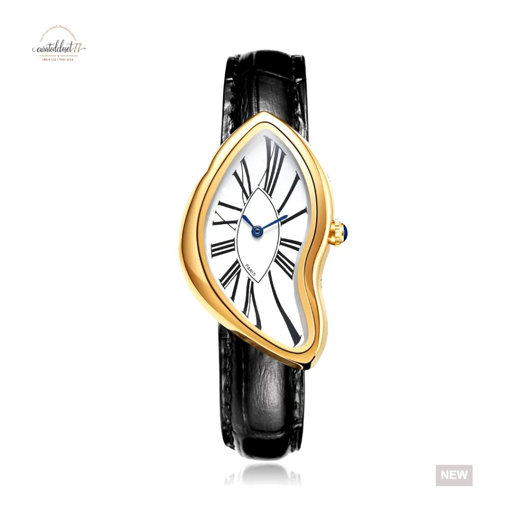 Creative Melting Design Analog Quartz Watch Roman Numeral Dial Waterproof